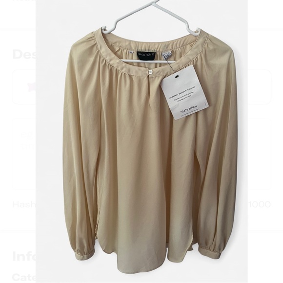 VTG 80s Halston long sleeve loose fit blouse size 10 - Picture 1 of 5
